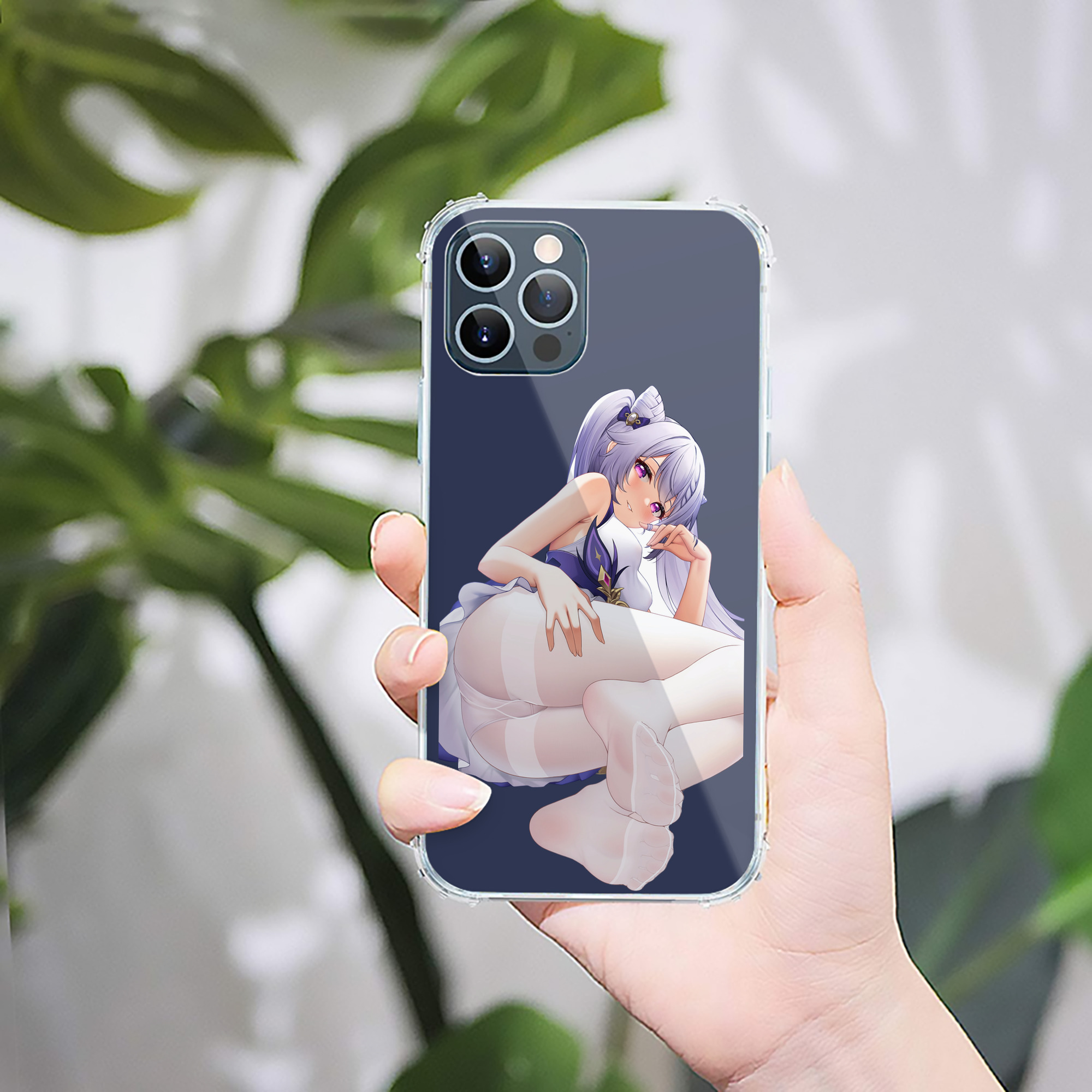 げんし神 刻晴 こくせい genshin Kokusei 【iPhone 12シリーズ対応】透明スマホケース（クリアソフトケース）